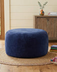 55" Blue Upholstered Bean Bag Chair