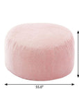 55" Pink Upholstered Bean Bag Chair