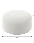 55" White Upholstered Bean Bag Chair
