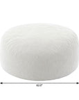 62" White Upholstered Bean Bag Chair