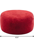 62" Red Upholstered Bean Bag Chair