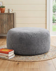 62" Gray Upholstered Bean Bag Chair