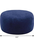 62" Blue Upholstered Bean Bag Chair