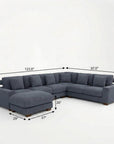 Modular L Shaped Seven Piece Corner Sectional With Ottoman