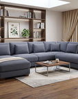 Modular L Shaped Seven Piece Corner Sectional With Ottoman