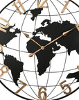 36" Black Iron Digital Round Wall Clock