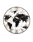 36" Black Iron Digital Round Wall Clock