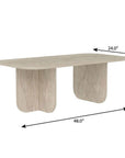 48" Beige Melamine Veneer And Wood Oval Double Pedestal Coffee Table