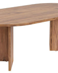 47" Wheat Melamine Veneer And Wood Oval Double Pedestal Coffee Table