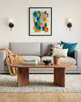 47" Wheat Melamine Veneer And Wood Oval Double Pedestal Coffee Table