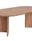 47" Wheat Melamine Veneer And Wood Oval Double Pedestal Coffee Table