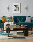 47" Walnut Melamine Veneer And Wood Coffee Table