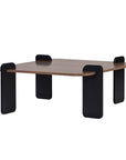 47" Walnut Melamine Veneer And Wood Coffee Table