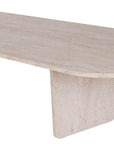 52" Tan Melamine Veneer And Wood Oval Double Pedestal Coffee Table