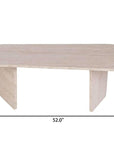 52" Tan Melamine Veneer And Wood Oval Double Pedestal Coffee Table