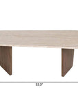 52" Tan Melamine Veneer And Wood Oval Double Pedestal Coffee Table