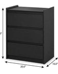 24" White Wood Three Drawer Nightstand with USB Port and Integrated Tech