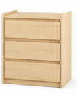 24" White Wood Three Drawer Nightstand with USB Port and Integrated Tech