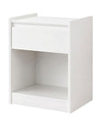 24" White Wood One Drawer Nightstand