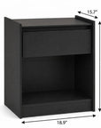 24" White Wood One Drawer Nightstand