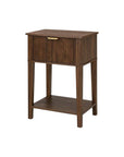 Set of Two 23" Natural Wood Ribbed Texture One Drawer Nightstand