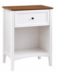 26" Black Wood One Drawer Nightstand