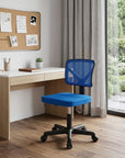 Blue And Black Swivel Rolling Office Chair