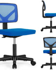 Blue And Black Swivel Rolling Office Chair