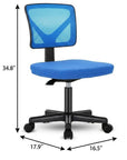 Blue And Black Swivel Rolling Office Chair