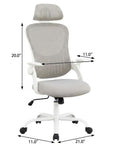 Gray And White Swivel Rolling Office Chair