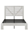 White Solid Wood Metal Steel And Wood Queen Bed Frame