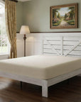 White Solid Wood King Bed Frame