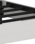 White Metal And Solid Wood Full Bed Frame