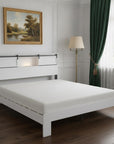White Metal King Bed Frame With USB
