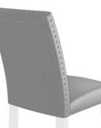Set of Two Light Gray And White Fabric And Faux Leather And Wood Dining Side Chairs