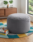 48" White Upholstered Bean Bag Chair