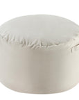 48" White Upholstered Bean Bag Chair
