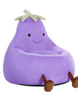 30" Purple Faux Fur Reclining Bean Bag Chair