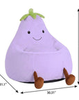 30" Purple Faux Fur Reclining Bean Bag Chair