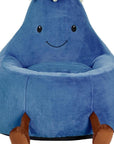 30" Dark Blue Faux Fur Reclining Bean Bag Chair