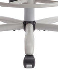 Gray And White Swivel Rolling Drafting Chair With Footrest