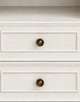 24" White And Brown Wood Two Drawer Nightstand with USB Port and Integrated Tech