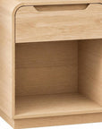 24" Natural Wood One Drawer Nightstand