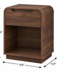 24" Natural Wood One Drawer Nightstand
