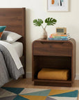 24" Natural Wood One Drawer Nightstand