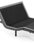 Wirelsess Remote control Black Metal And Upholstery Upholstered Extralong Twin Adjustable Adjustable Bed