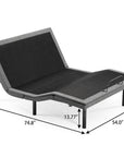 Wirelsess Remote control Black Metal And Upholstery Upholstered Extralong Twin Adjustable Adjustable Bed