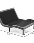 Wirelsess Remote control Black Metal And Upholstery Upholstered Extralong Twin Adjustable Adjustable Bed