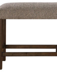 48" Brown And Dark Brown Fabric And Wood Upholstered Dining Bench