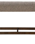 48" Brown And Dark Brown Fabric And Wood Upholstered Dining Bench